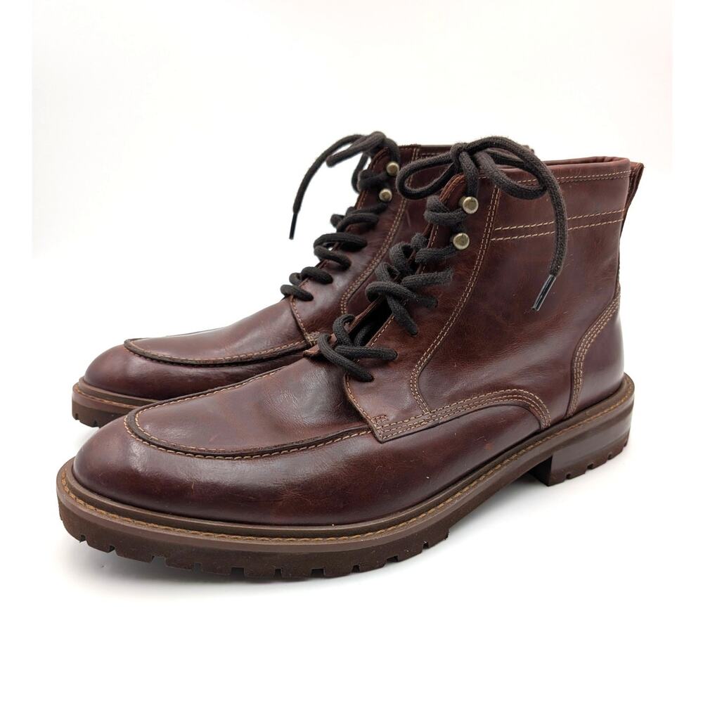 Johnston & Murphy Barrett Lace-Up Boots Men's Rich Mahogany Size US10M EU43